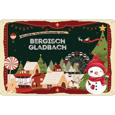 vianmo Blechschild 18x12 cm Weihnachten aus Bergisch Gladbach