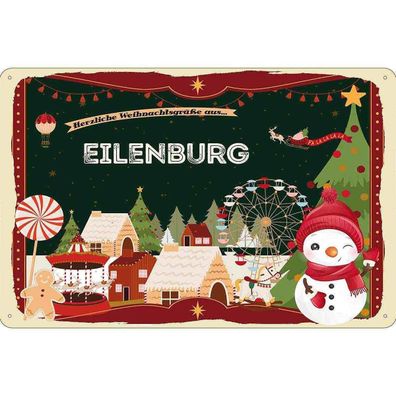 vianmo Blechschild 20x30 cm Weihnachten Eilenburg