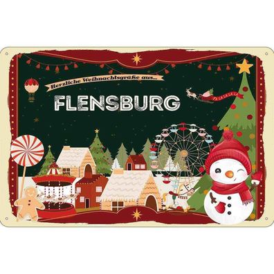vianmo Blechschild 20x30 cm Weihnachten Flensburg