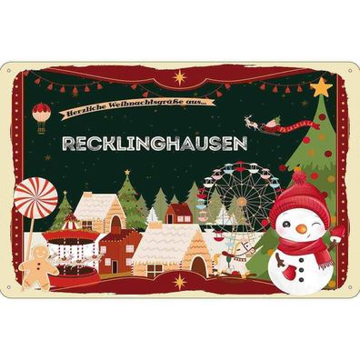 vianmo Blechschild 20x30 cm Weihnachten aus Recklinghausen