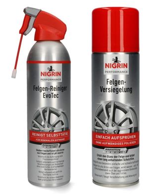 SET Nigrin FelgenReiniger + FelgenVersiegelung Aerosol Reinigung Spray Pflege
