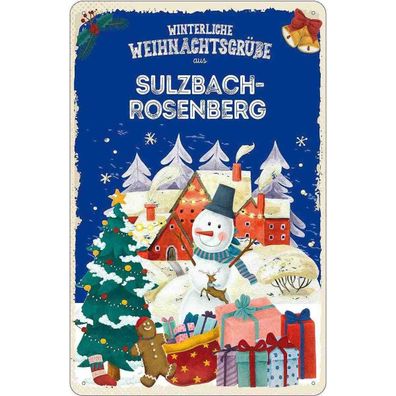 vianmo Blechschild 20x30 cm Weihnachtsgrüße Sulzbach-rosenberg