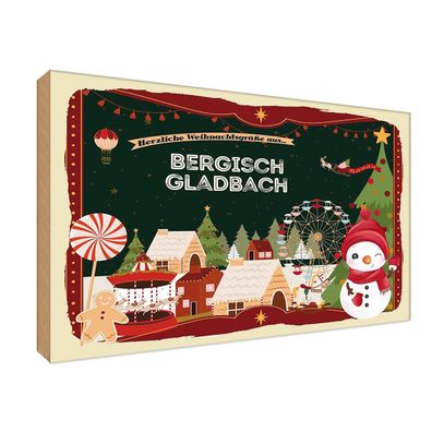 vianmo Holzschild Holzbild 18x12 cm Weihnachten aus Bergisch Gladbach