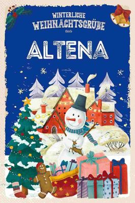 vianmo Blechschild 20x30 cm Weihnachtsgrüße aus ALTENA