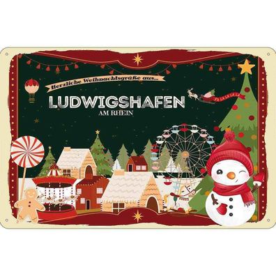 vianmo Blechschild 18x12 cm Weihnachten aus Ludwigshafen AM RHEIN