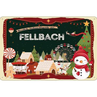 vianmo Blechschild 20x30 cm Weihnachten Fellbach