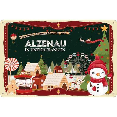 vianmo Blechschild 20x30 cm Weihnachten aus Alzenau IM Unterfranken