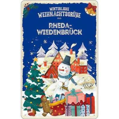 vianmo Blechschild 20x30 cm Weihnachtsgrüße RHEDA-WIEDENBRÜCK