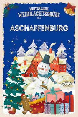 vianmo Blechschild 20x30 cm Weihnachtsgrüße Aschaffenburg