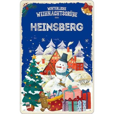vianmo Blechschild 20x30 cm Weihnachtsgrüße Heinsberg