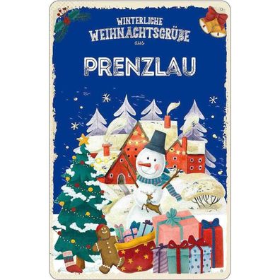 vianmo Blechschild 20x30 cm Weihnachtsgrüße Prenzlau