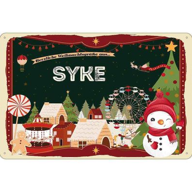 vianmo Blechschild 20x30 cm Weihnachten aus SYKE