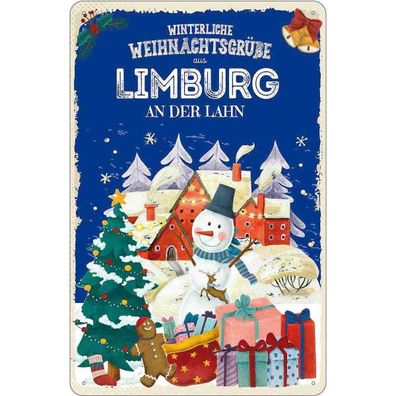 vianmo Blechschild 20x30 cm Weihnachtsgrüße Limburg AN DER LAHN