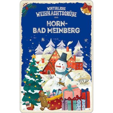 vianmo Blechschild 20x30 cm Weihnachtsgrüße HORN-BAD Meinberg