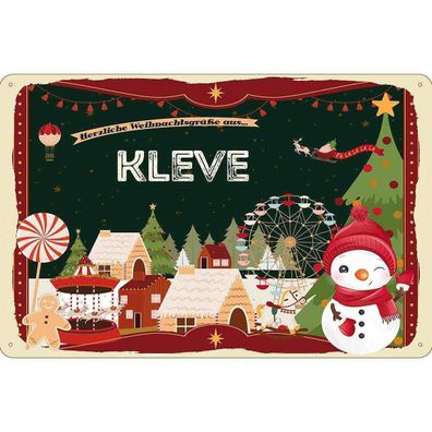 vianmo Blechschild 20x30 cm Weihnachten aus KLEVE
