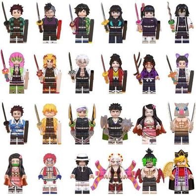 24-teiliges Kinderspielzeug der Demon Slayer-Serie, passend für Lego
