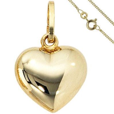 Damen Anhänger Kleines Herz Herzchen 333 Gold mit Kette 50 cm Goldherz