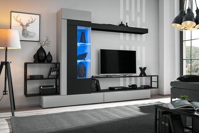 Moderne Design Wohnwand TV-Ständer Holz Wand Regale Luxus Wohnzimmer Einrichtung