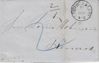 Hessen vollständiger Vorphilabrief aus dem Jahr 1857 von Limburg nach Rennerod 10