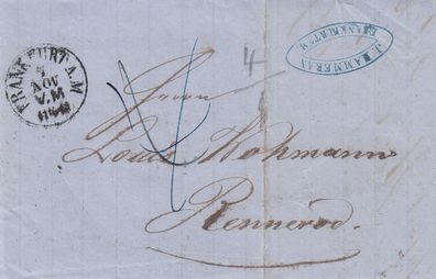 Hessen vollständiger Vorphilabrief aus dem Jahr 1862 von Frankfurt nach Rennerod 16
