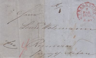 Hessen vollständiger Vorphilabrief aus dem Jahr 1859 von Frankfurt nach Rennerod 19