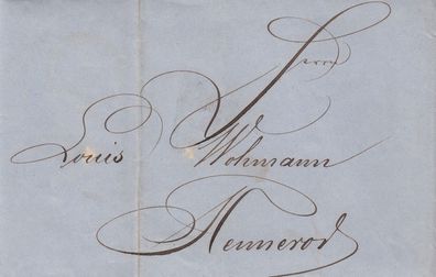 Hessen vollständiger Vorphilabrief aus dem Jahr 1854 von Dietz nach Rennerod 26