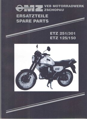 Ersatzteilekatalog passend für ETZ 251/301 - ETZ 125/150m Ost Motorrad