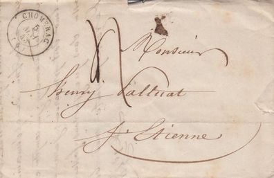 Frankreich vollst. Vorphilabrief aus dem Jahr 1843 von Chomerac nach St. Etienne 4