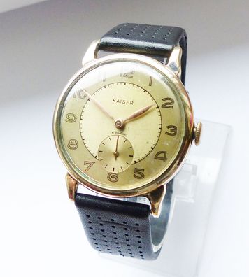 Schöne und seltene Kaiser Watch Co. Swiss 15Rubis Herren Art-deco Armbanduhr