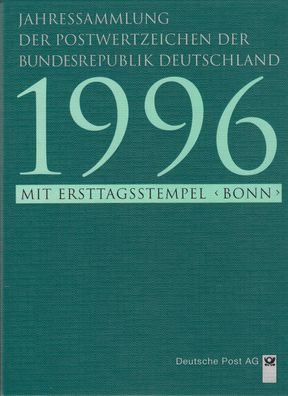 Bund Jahressammlung 1996 mit Ersttagstempel Bonn gestempelt - komplett