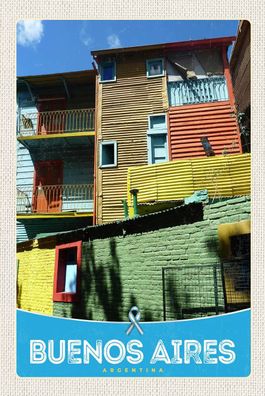 Blechschild 18x12 cm Buenos Aires Argentinien Häuser