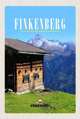 Blechschild 18x12 cm Finkenberg Haus Berg wandern