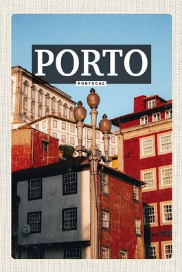 Blechschild 18x12 cm Porto Portugal Altstadt Tourismus