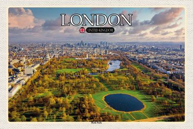 Holzschild 18x12 cm - London England Hyde Park