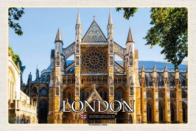 Blechschild 18x12 cm Westminster Abbey London UK