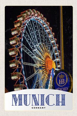Blechschild 18x12 cm München Oktoberfest Riesenrad Kirmes