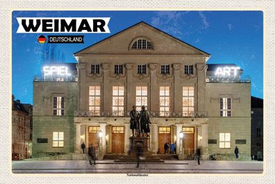 Holzschild 18x12 cm - Weimar Nationaltheater Mittelalter