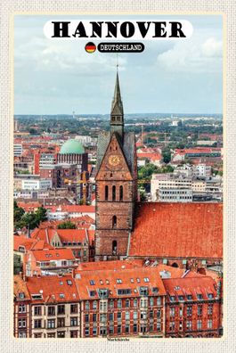 Blechschild 18x12 cm Hannover Marktkirche Altstadt