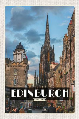 Blechschild 18x12 cm Edinburgh Scotland Altstadt