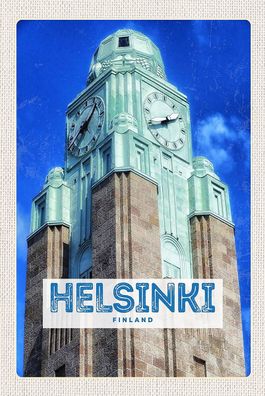 Blechschild 18x12 cm Helsinki Finnland Kirche Architektur