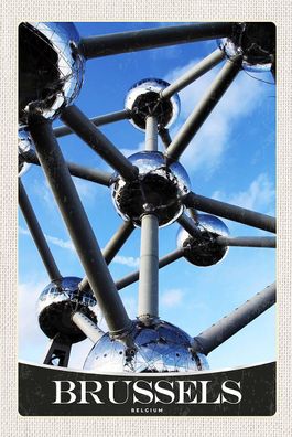 Blechschild 18x12 cm Brüssel Belgien Atomium Chemie