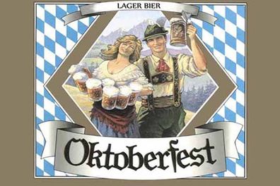 Holzschild Holzbild 18x12 cm Oktoberfest Lager Bier Bayern