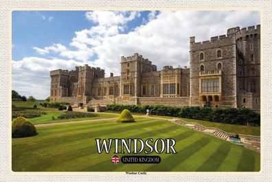 Holzschild Holzbild 18x12 cm England UK Windsor Castle