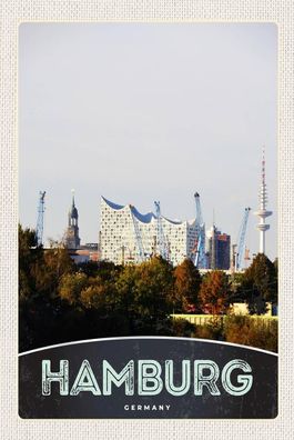 Blechschild 18x12 cm Hamburg Stadt Hafen