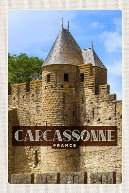 Blechschild 18x12 cm Carcassonne Franca Weltkulturerbe