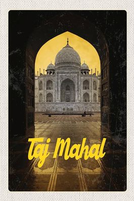 Holzschild Holzbild 18x12 cm Indien Taj Mahal Kultur Religion