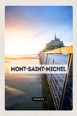 Blechschild 18x12 cm Mont-saint-Michel France Meer