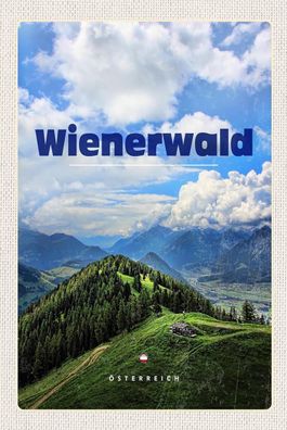Blechschild 18x12 cm Wienerwald Österreich Wälder