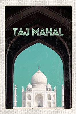 Holzschild Holzbild 18x12 cm Indien Asien Taj Mahal Kultur