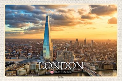Holzschild Holzbild 18x12 cm The Shard London England UK